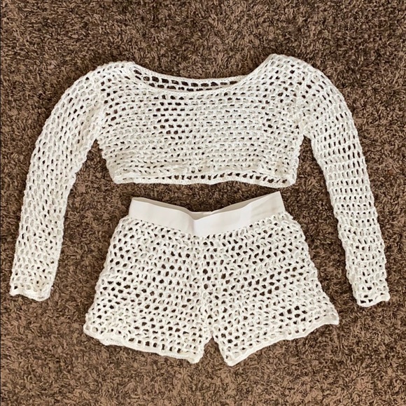 Other - Crochet White Bikini Cover Up